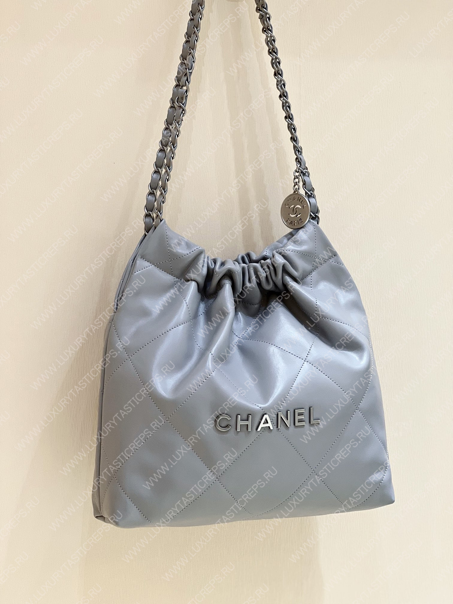 Ch*el 22 handbag powder blue as3260
