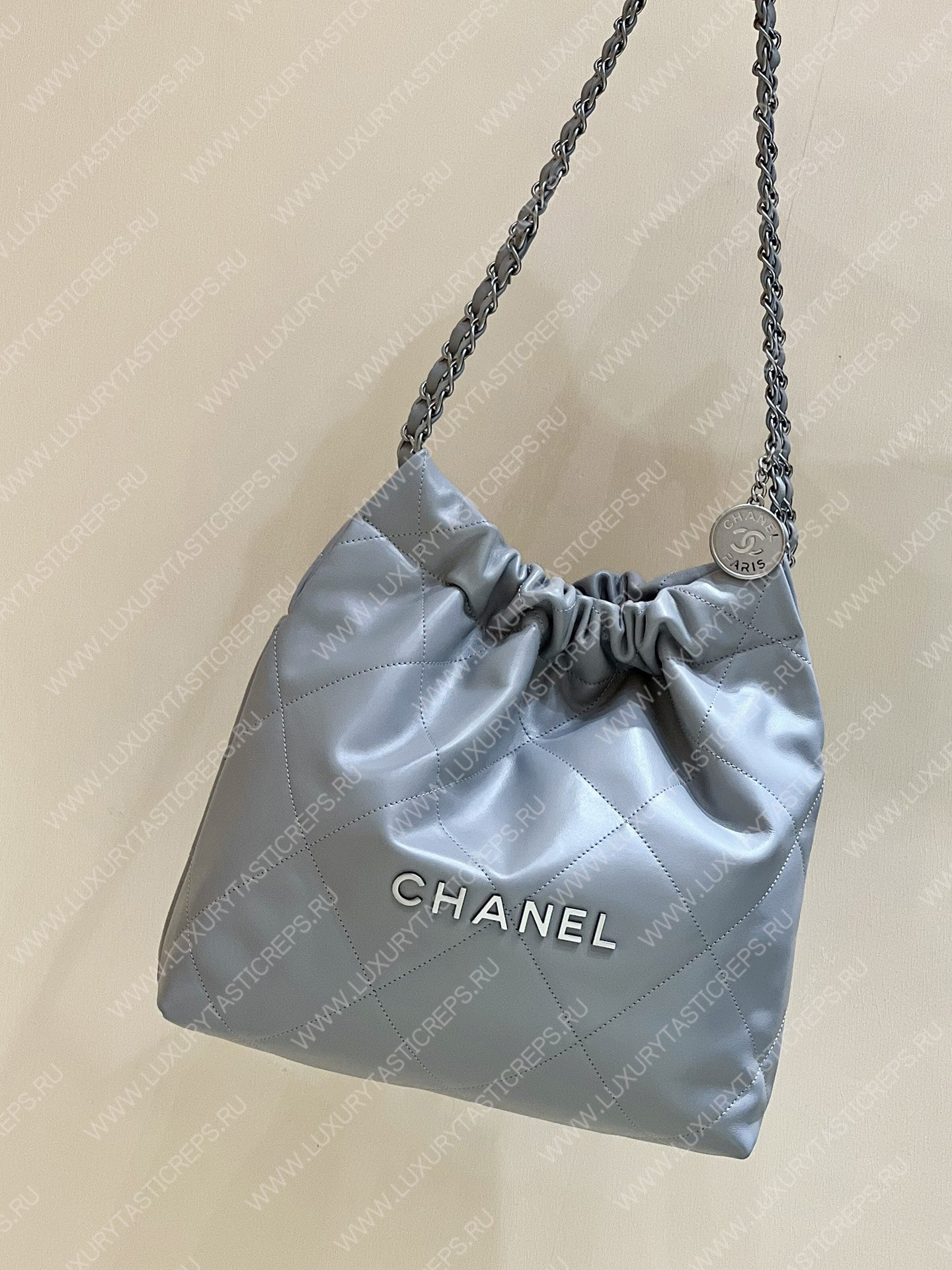 Ch*el 22 handbag powder blue as3260