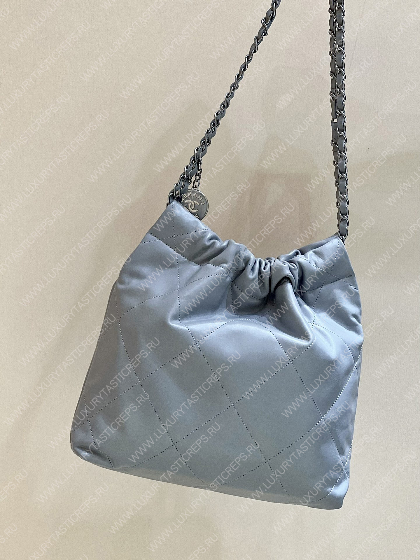 Ch*el 22 handbag powder blue as3260