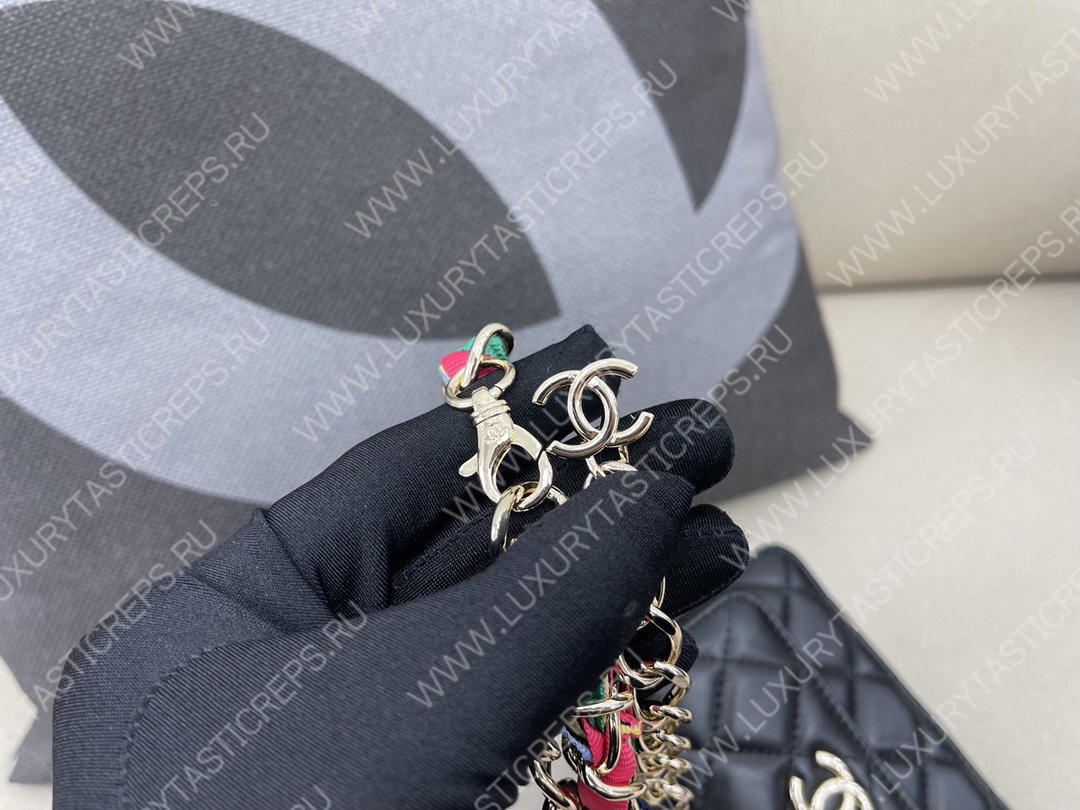 Ch*el ribbon belt bag black ap2054