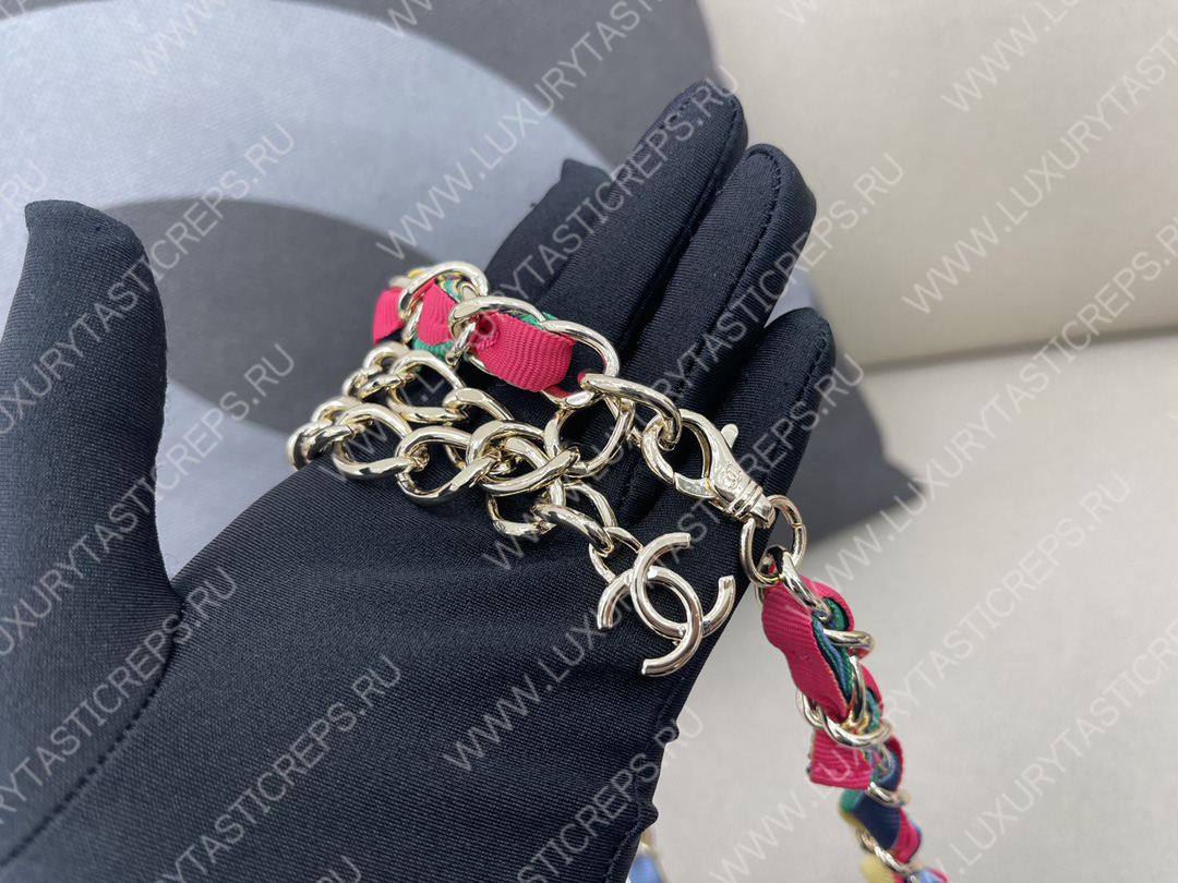 Ch*el ribbon belt bag blue ap2054