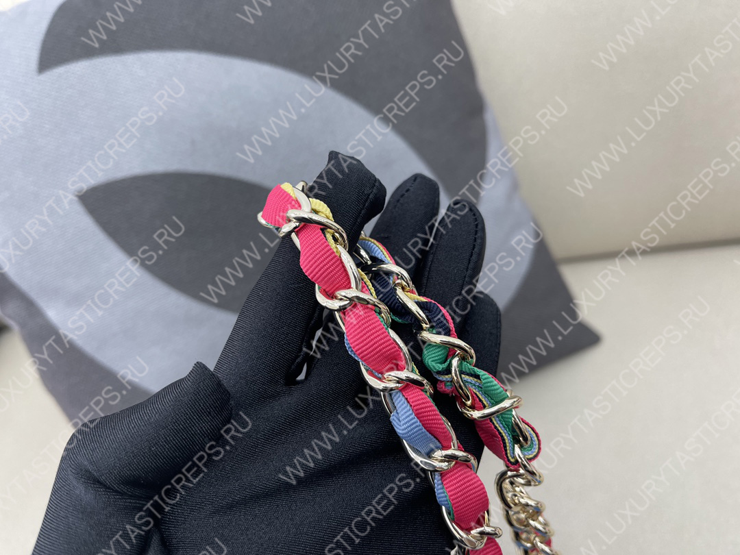 Ch*el ribbon belt bag blue ap2054