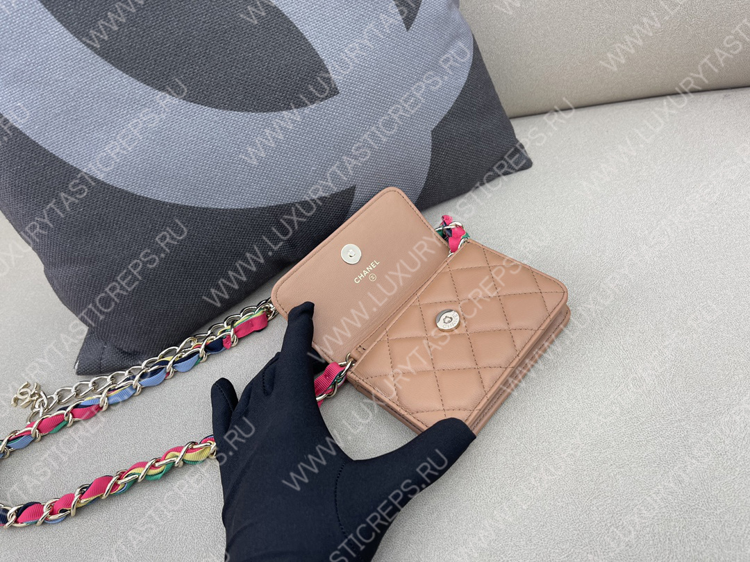 Ch*el ribbon belt bag beige ap2054