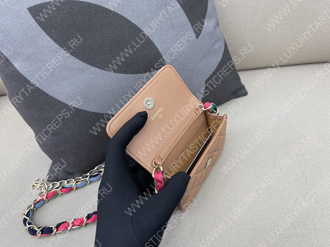 Ch*el ribbon belt bag beige ap2054