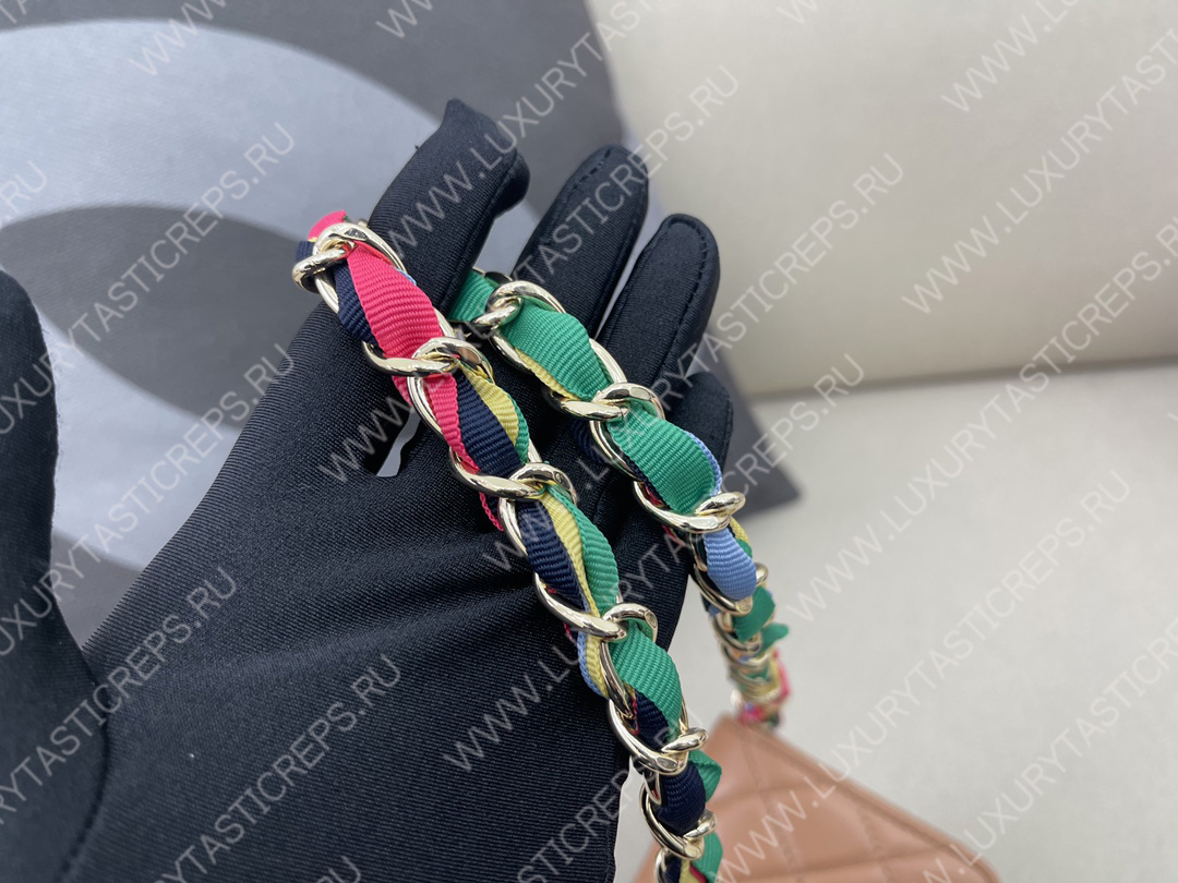 Ch*el ribbon belt bag beige ap2054