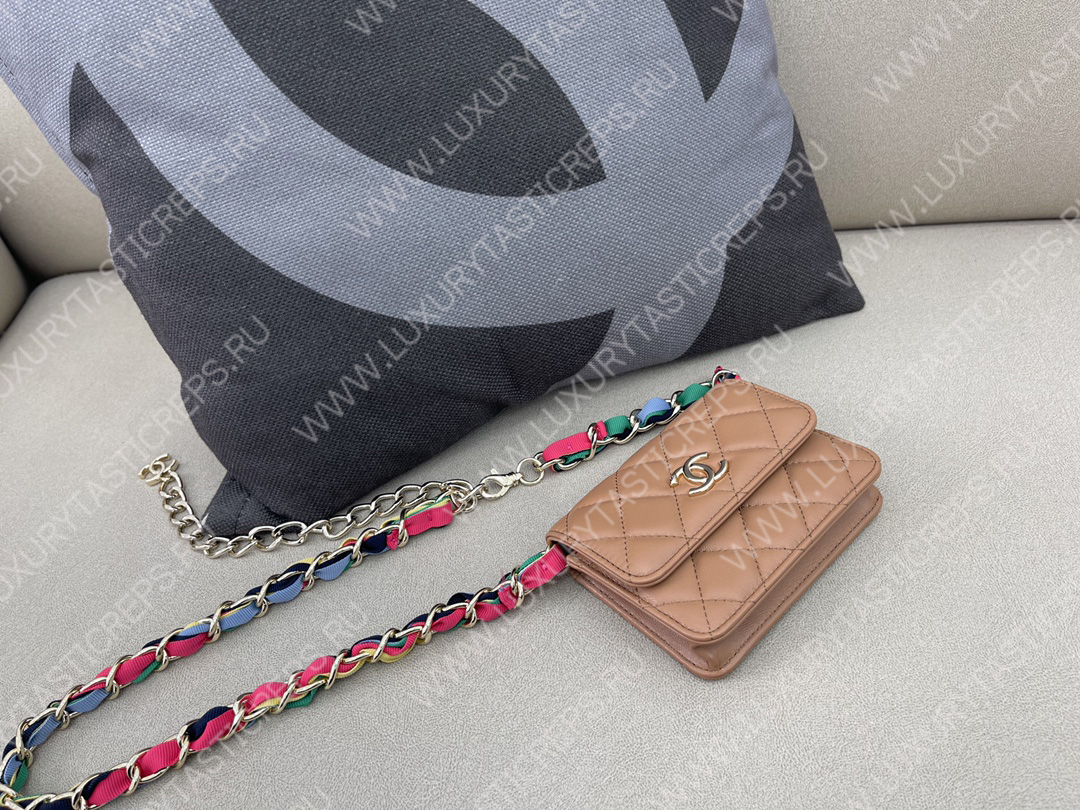 Ch*el ribbon belt bag beige ap2054