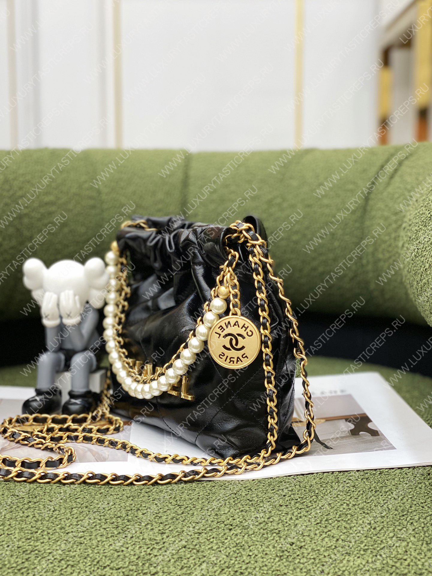 Ch*el 22 handbag black as3261