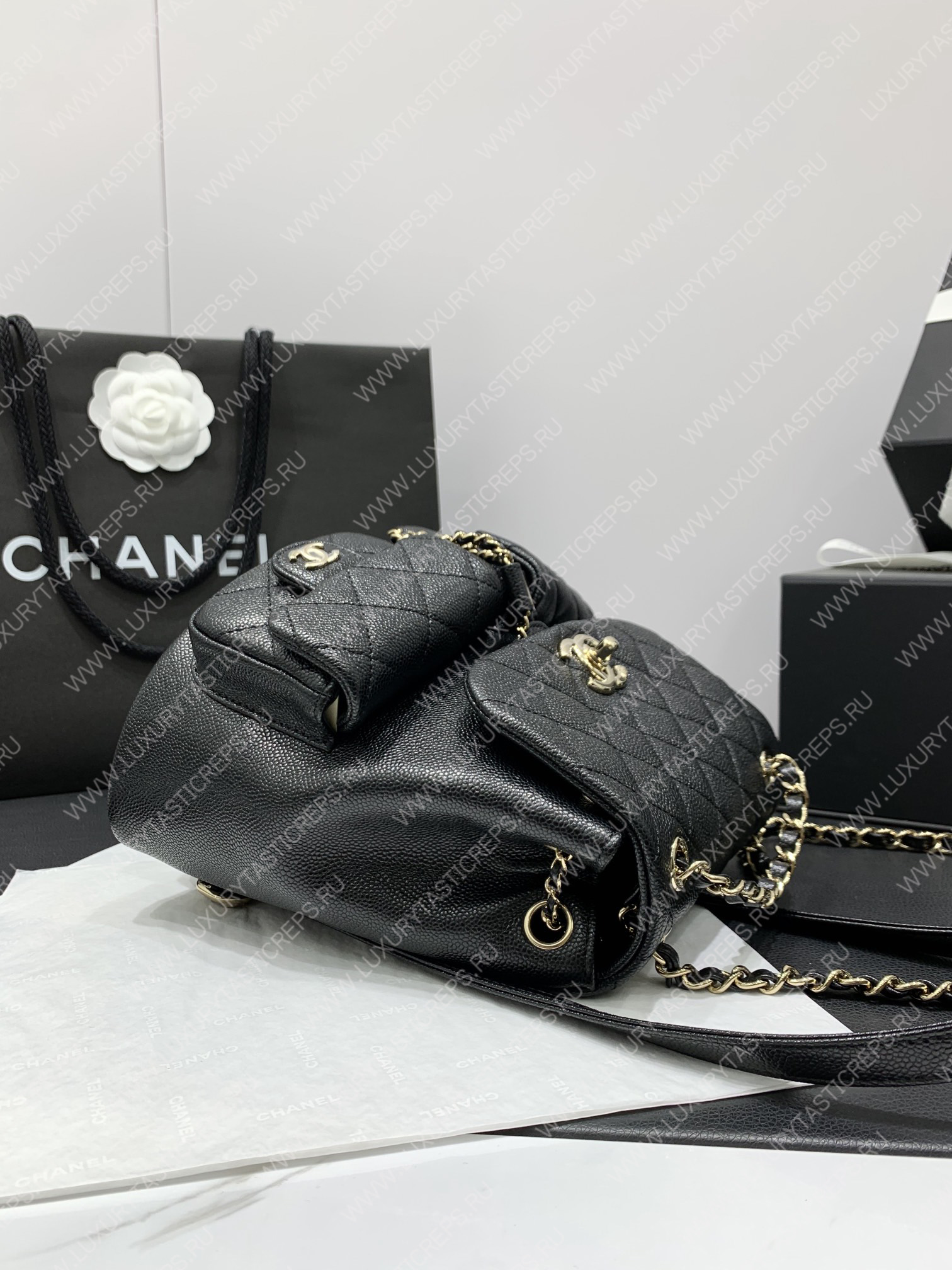 Ch*el small backpack black as3787