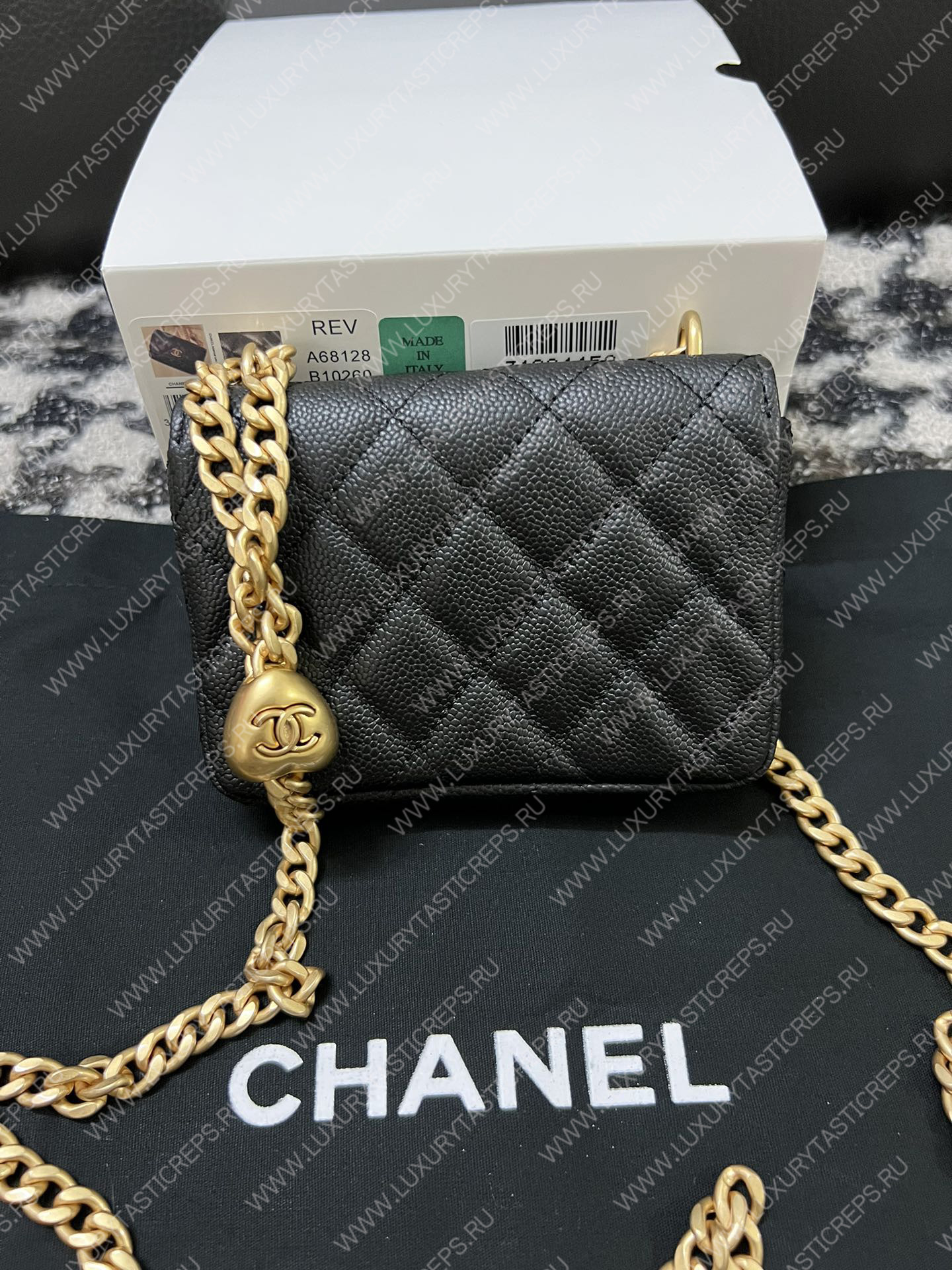 Ch*el mini flap bag black as3757