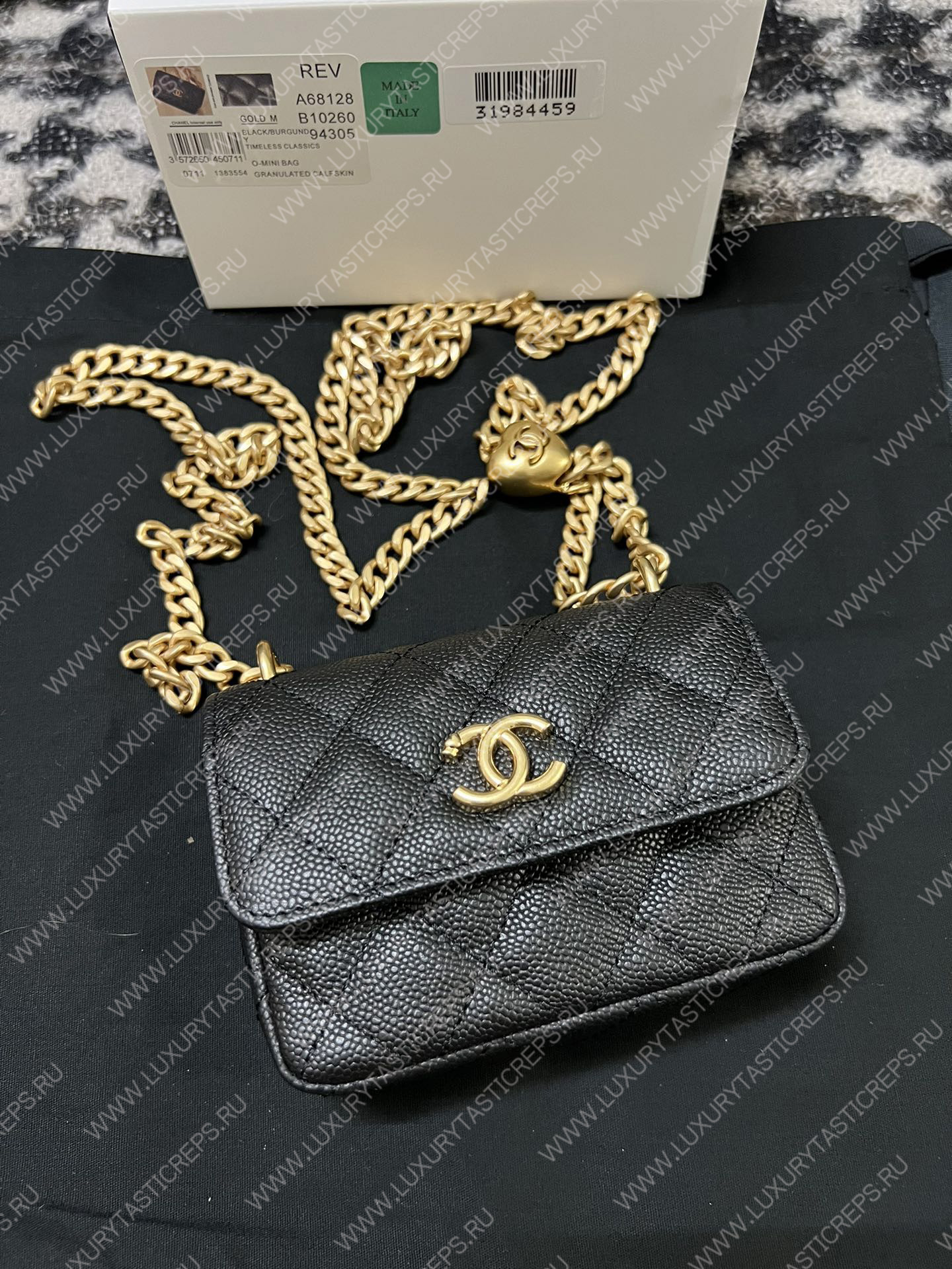 Ch*el mini flap bag black as3757