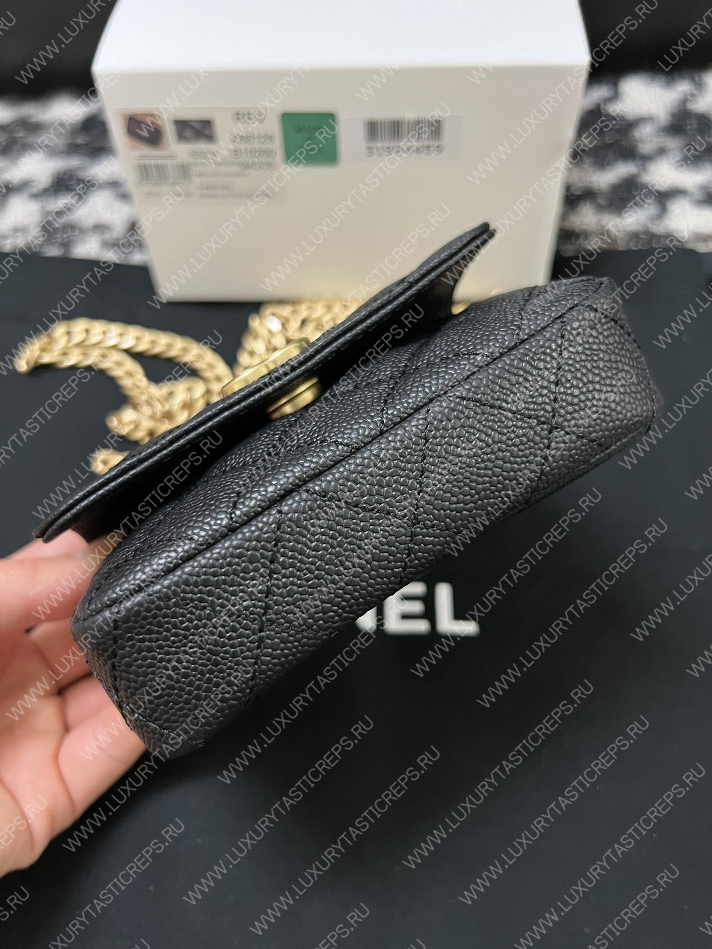 Ch*el mini flap bag black as3757
