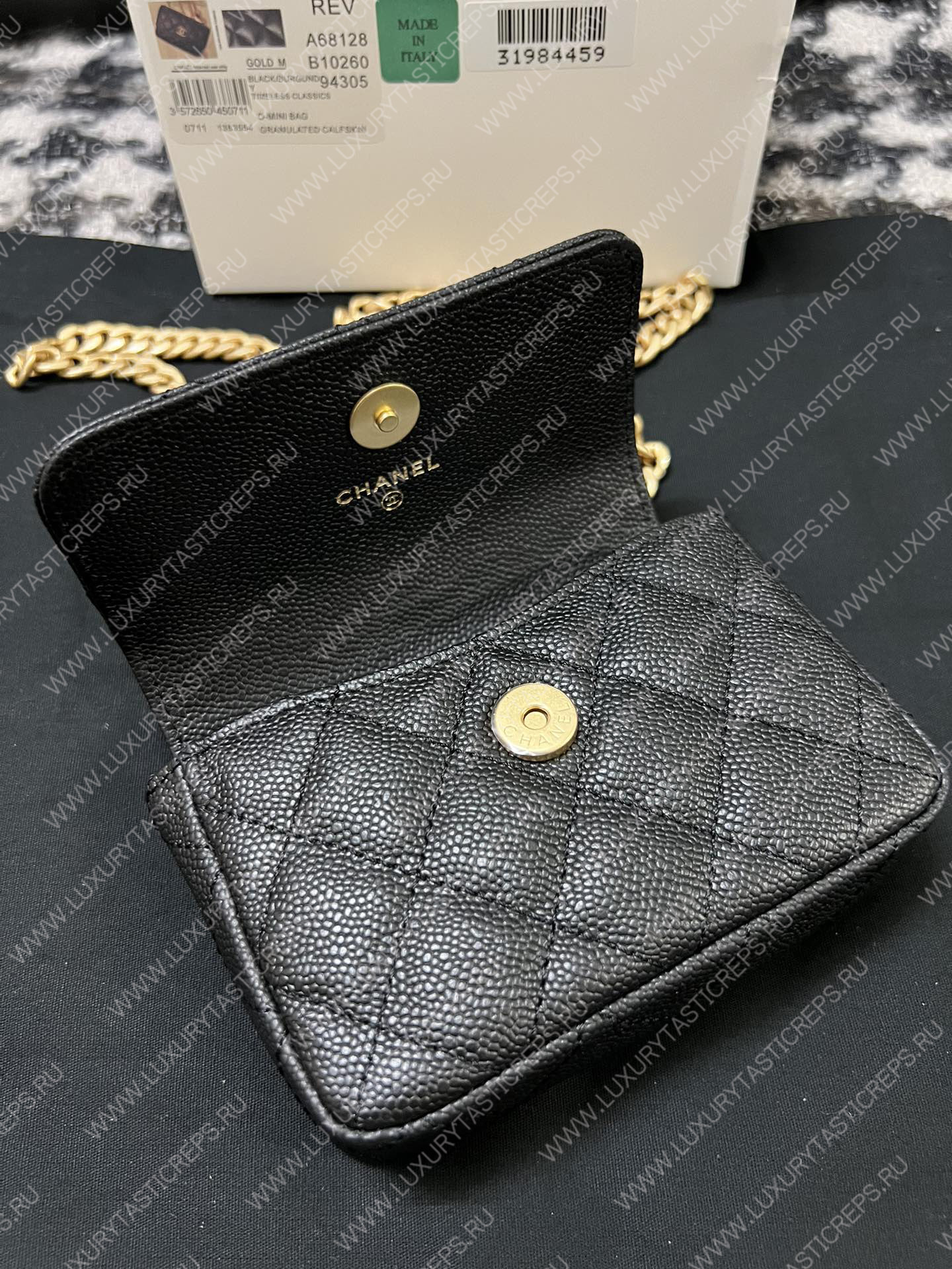 Ch*el mini flap bag black as3757