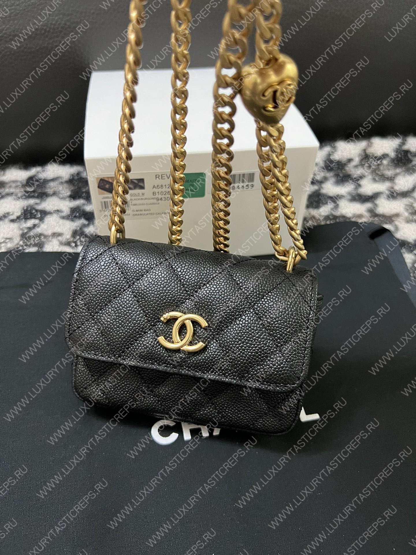 Ch*el mini flap bag black as3757