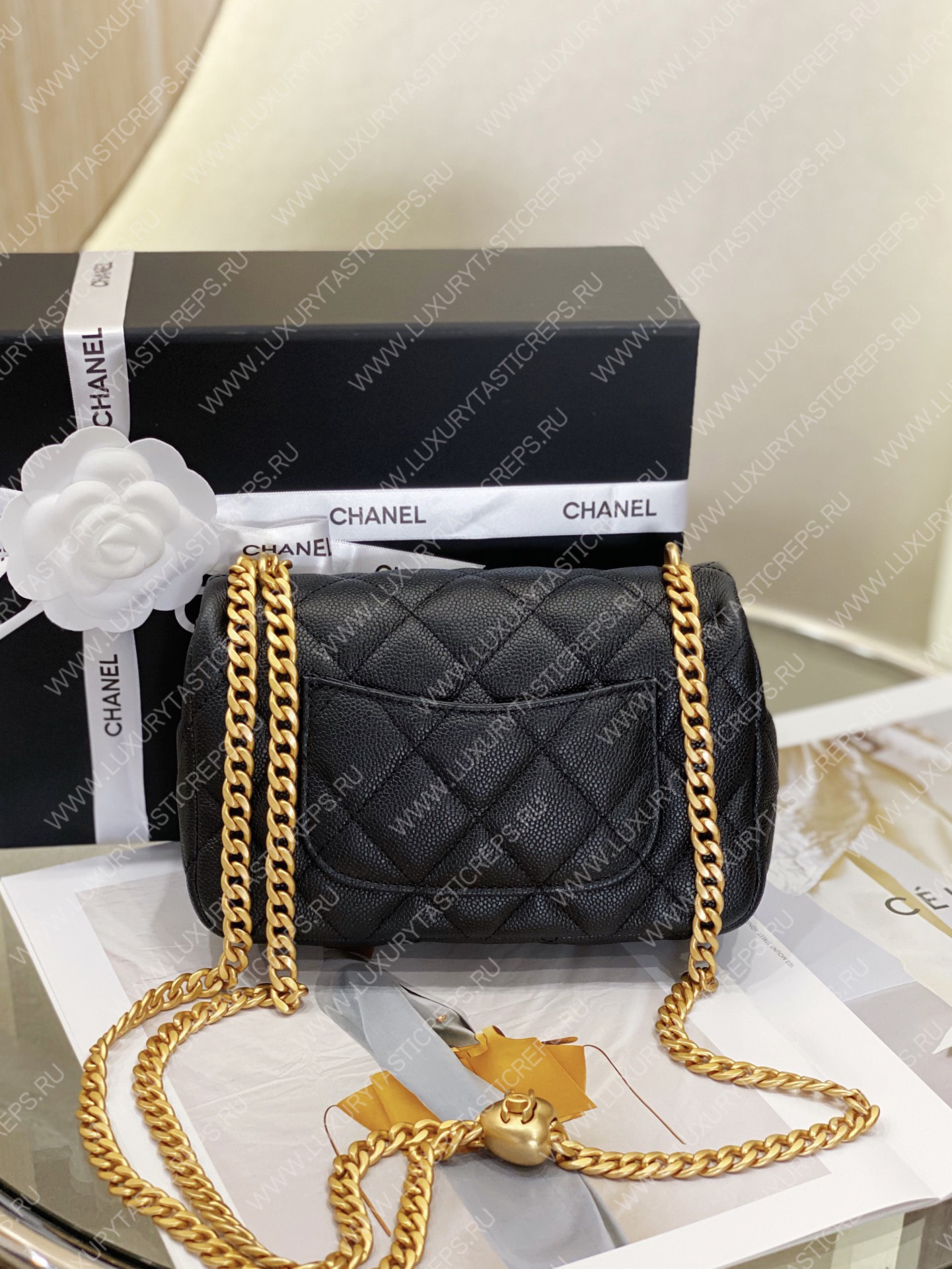 Ch*el mini flap bag black as3757