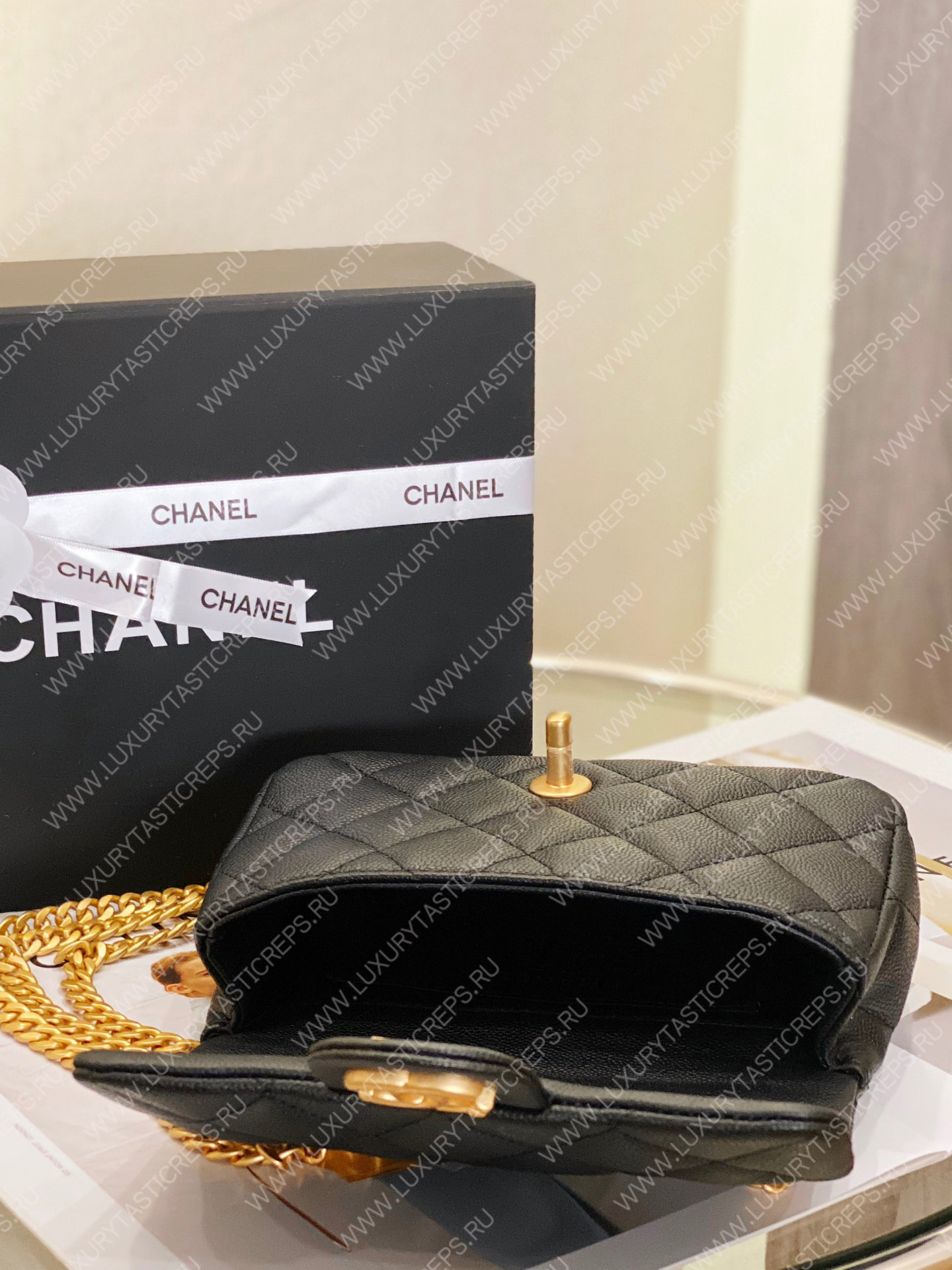 Ch*el mini flap bag black as3757