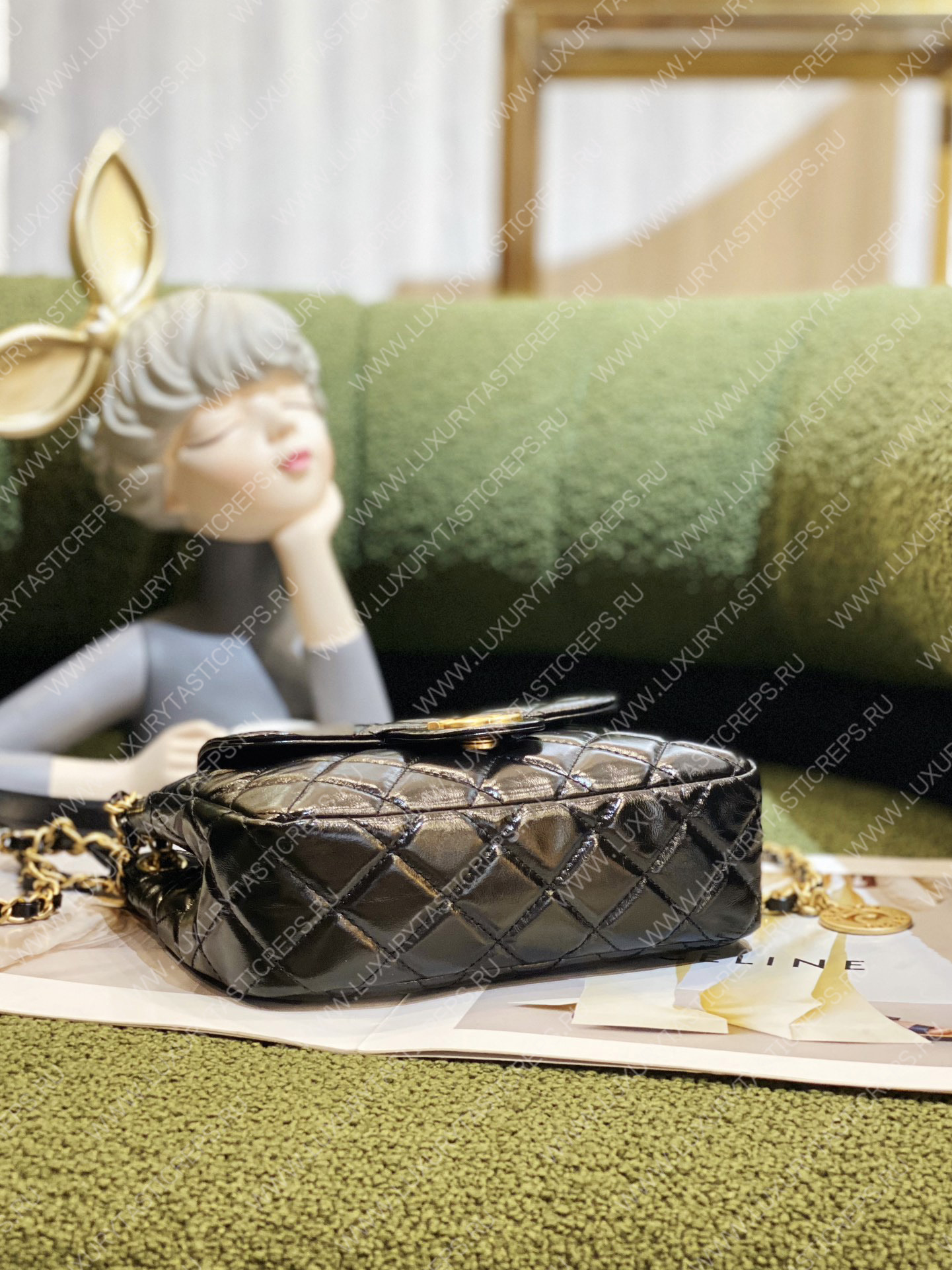 Ch*el small hobo bag black as3710