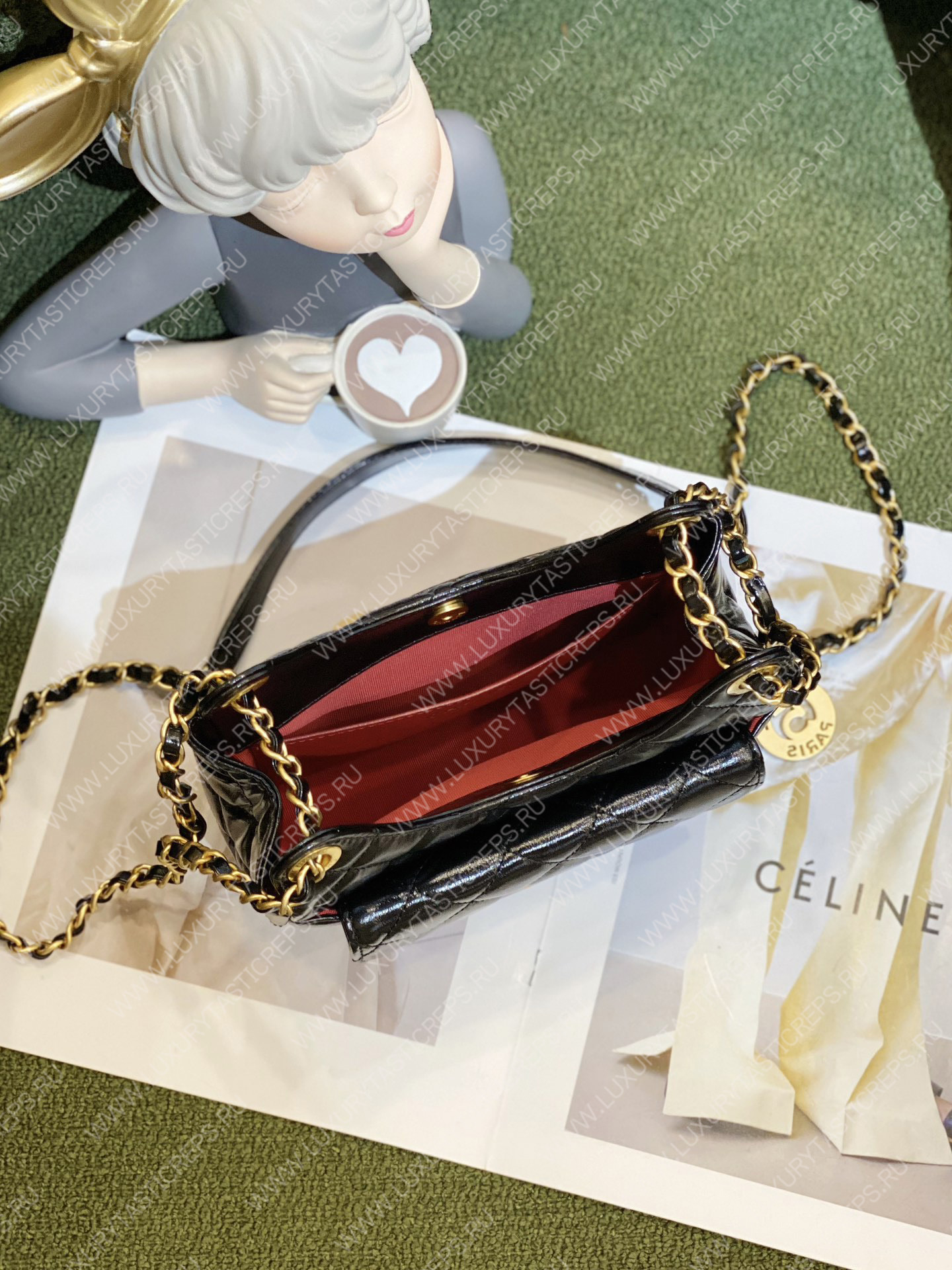 Ch*el small hobo bag black as3710