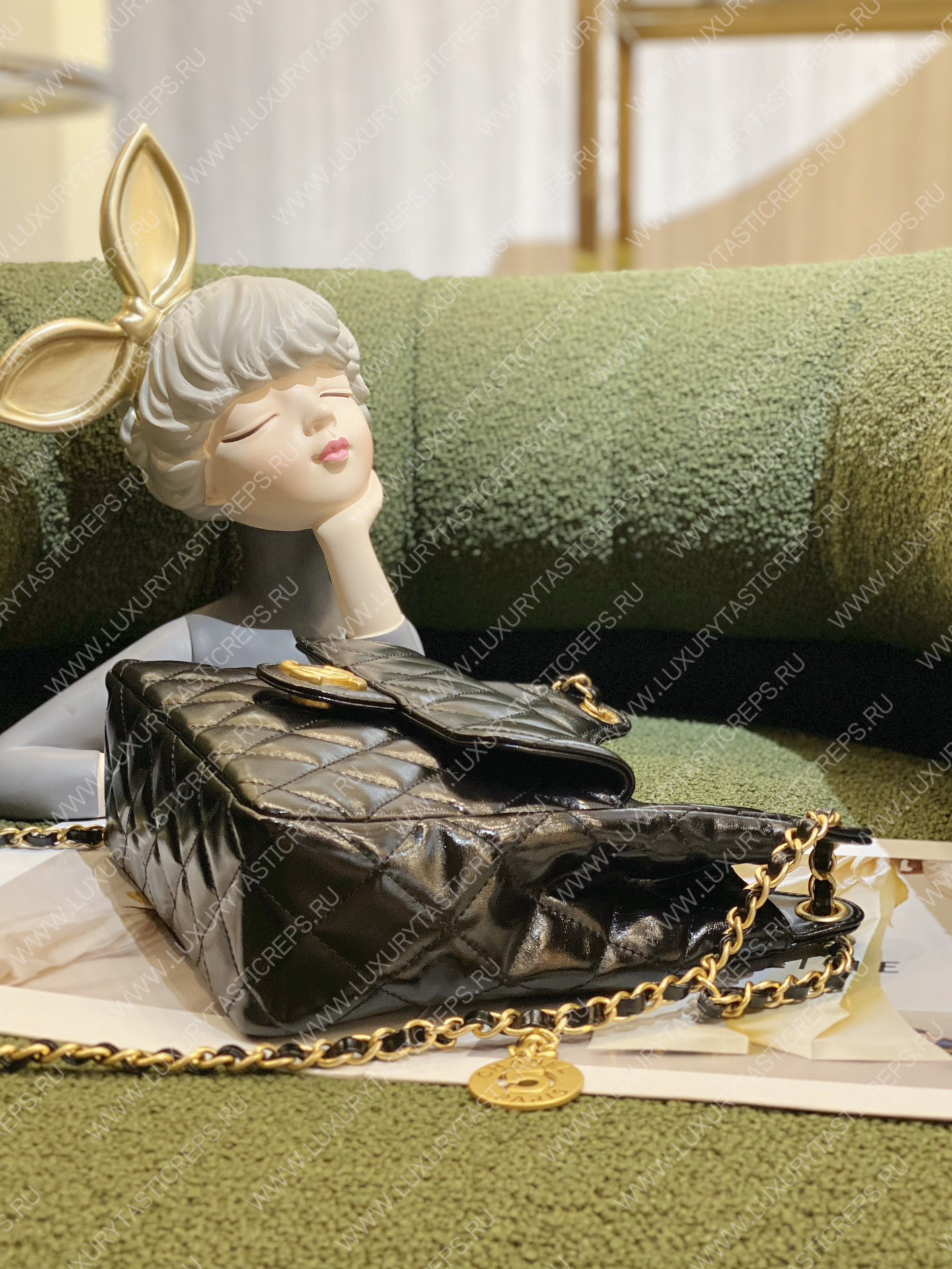 Ch*el hobo handbag black as3710