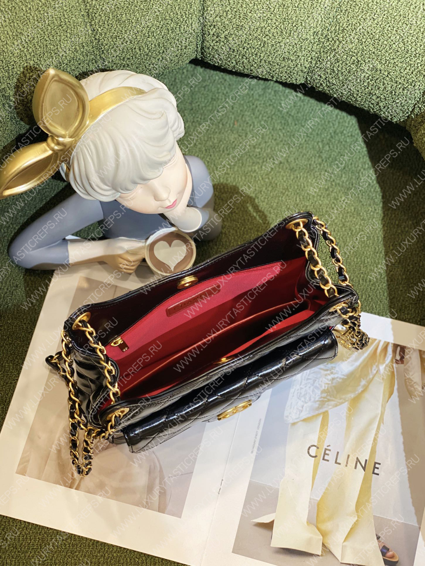 Ch*el hobo handbag black as3710