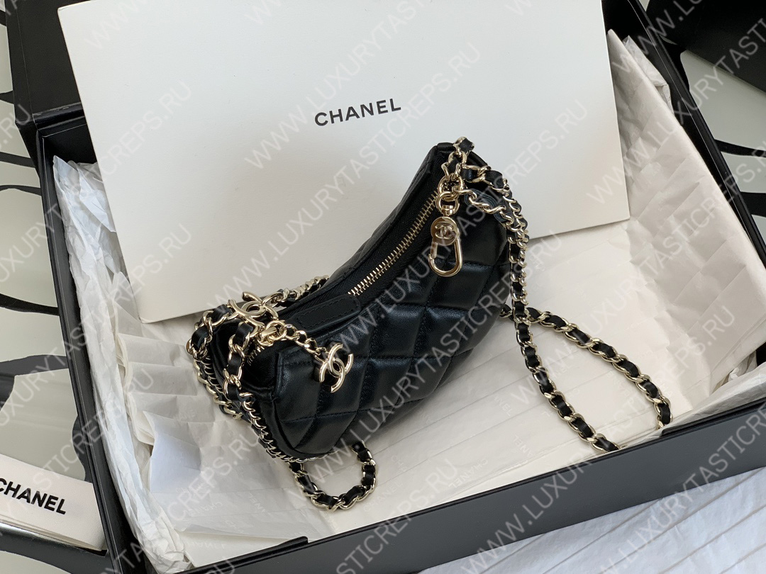 Ch*el small hobo bag black as3917