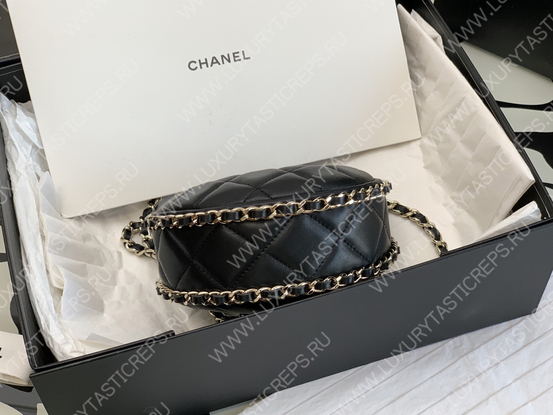 Ch*el small hobo bag black as3917