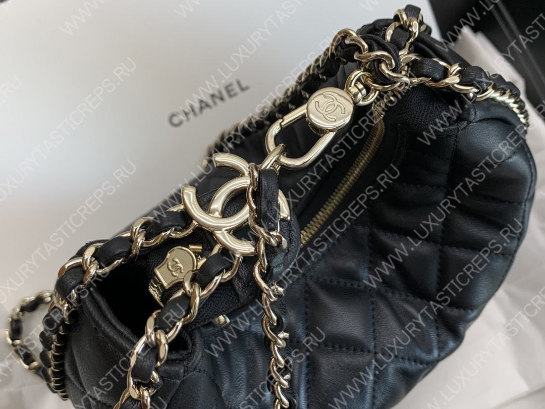 Ch*el small hobo bag black as3917