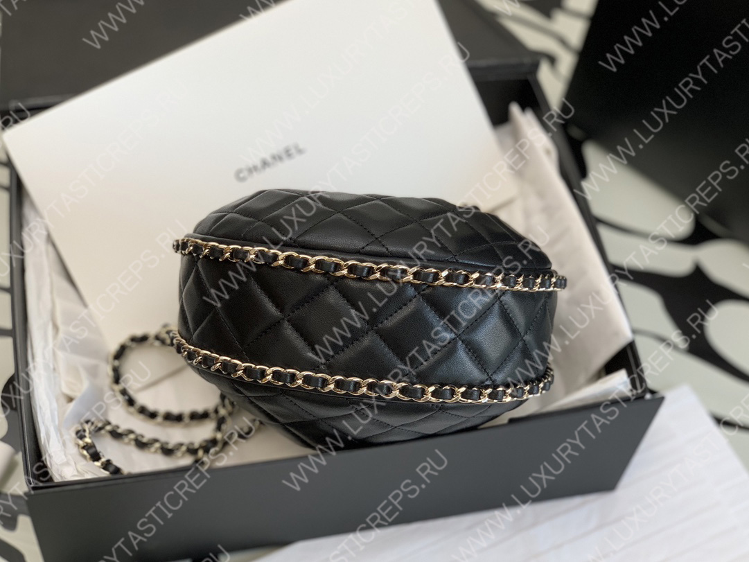 Ch*el small hobo bag black as3917