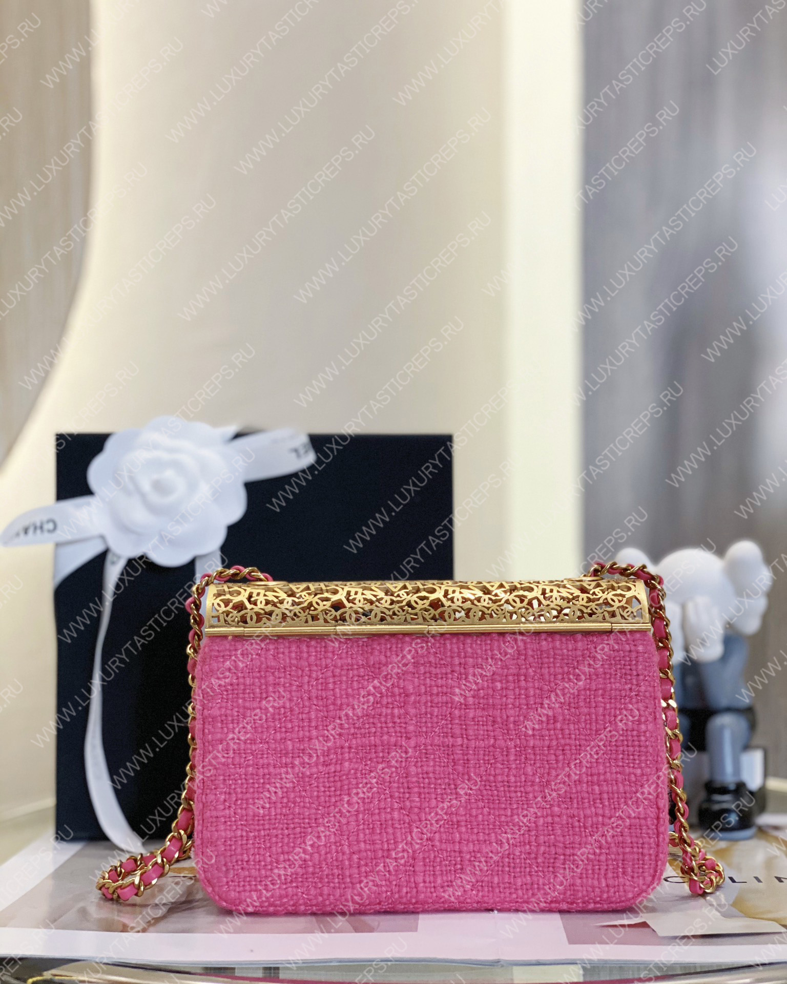 Ch*el mini evening bag pink as3526