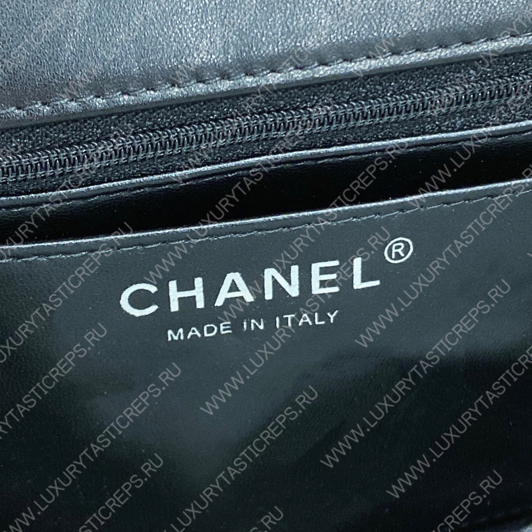 Ch*el classic pearl embellished handbag black a01112