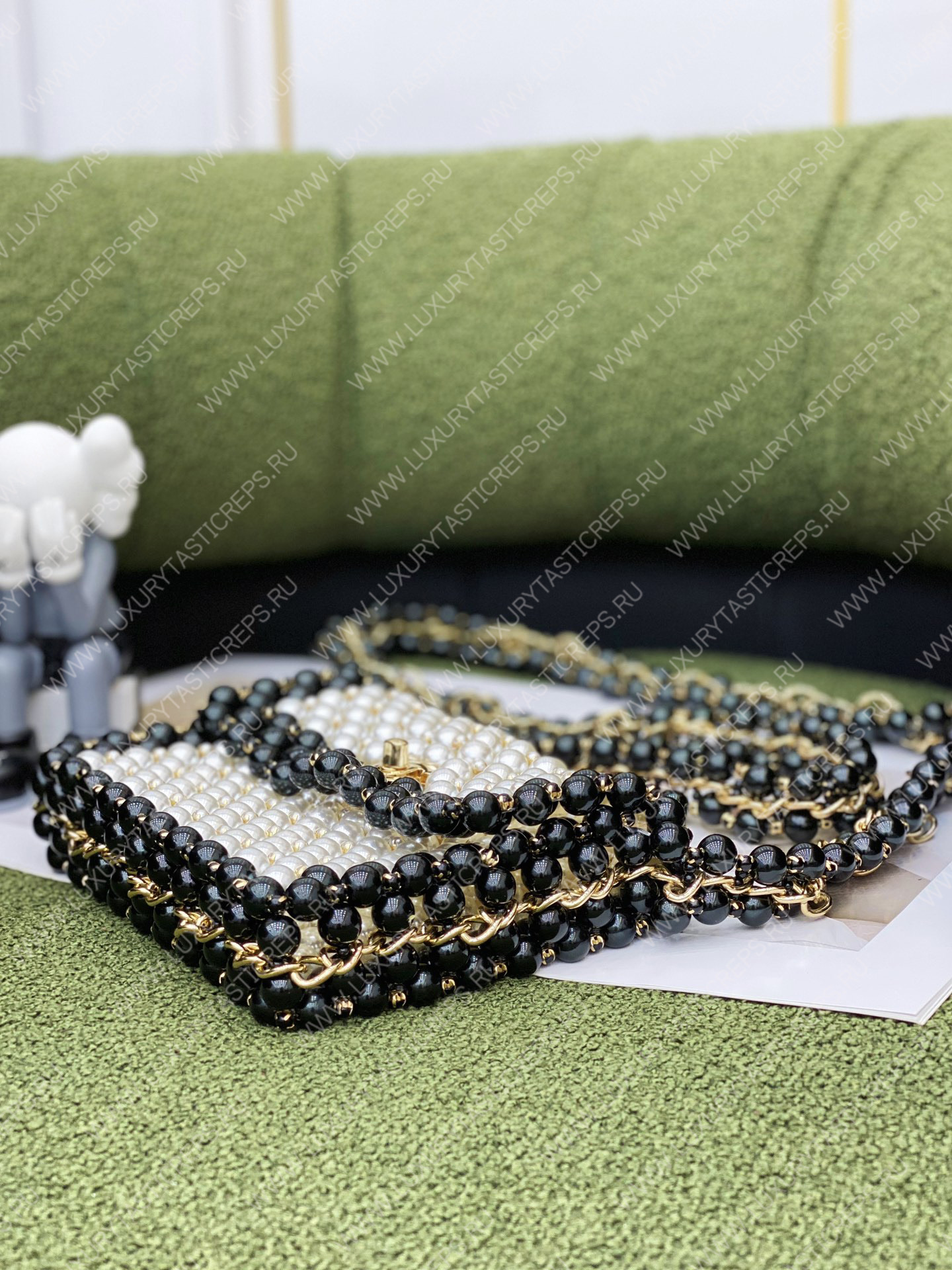 Ch*el mini evening bag white as3629