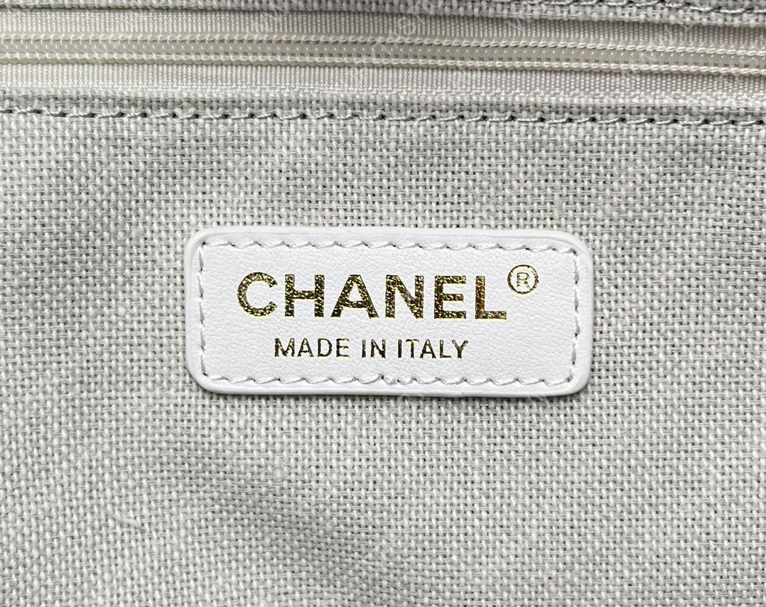 Ch*el maxi shopping bag blue & white a93786