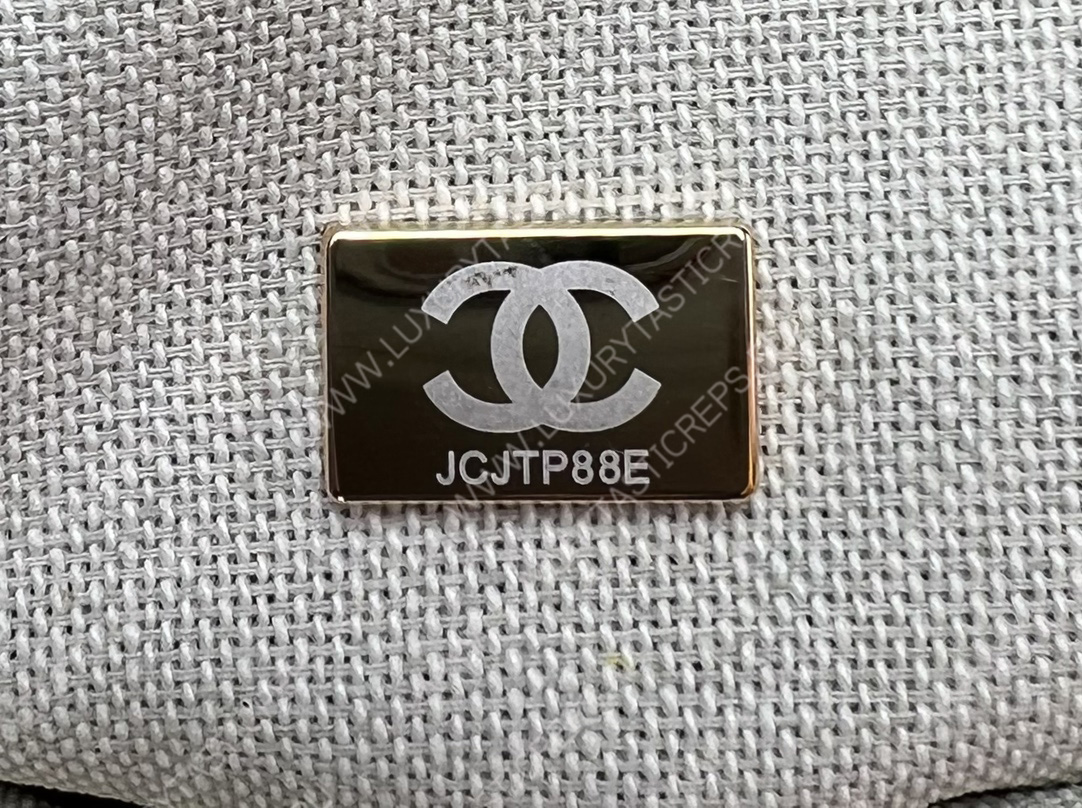 Ch*el maxi shopping bag blue & white a93786