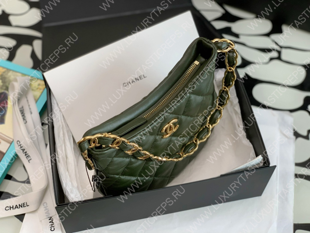 Ch*el hobo handbag bag green as3562