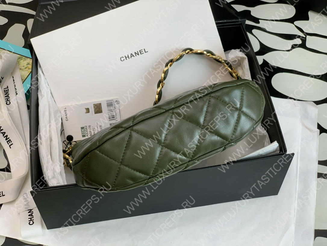 Ch*el hobo handbag bag green as3562