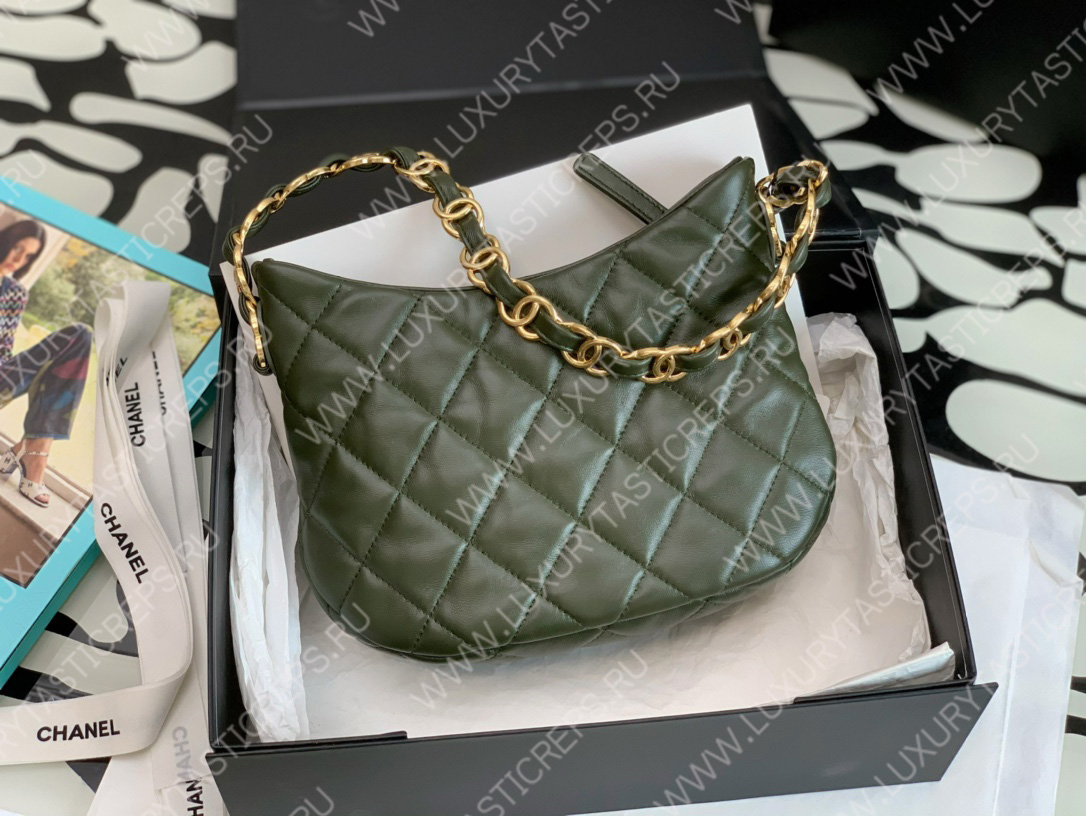Ch*el hobo handbag bag green as3562