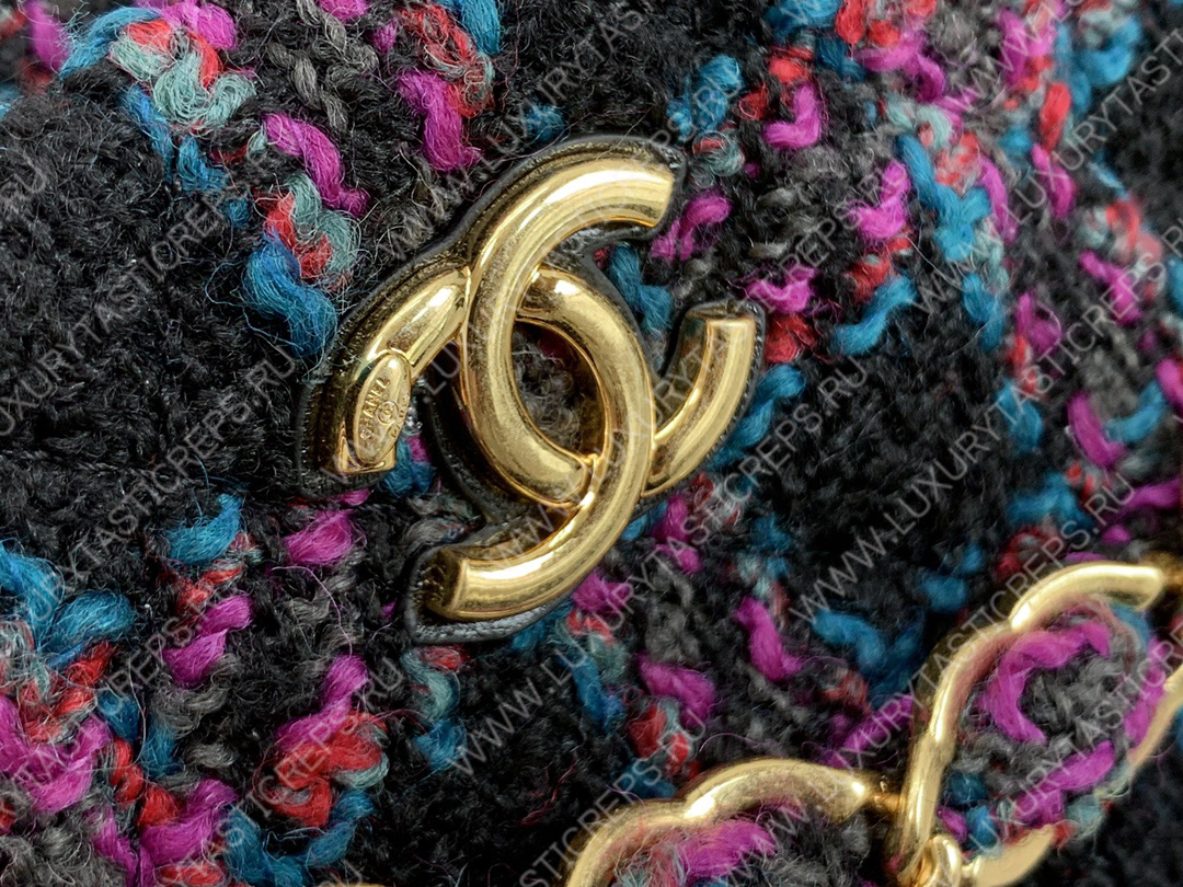 Ch*el small maxi hobo bag black purple green & red as3632