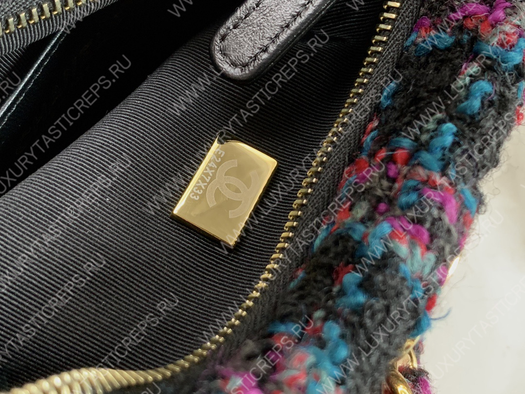 Ch*el small maxi hobo bag black purple green & red as3632