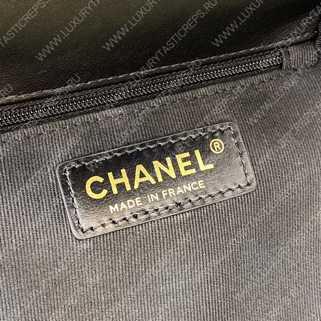 Ch*el mini flap bag with top handle  black as3653