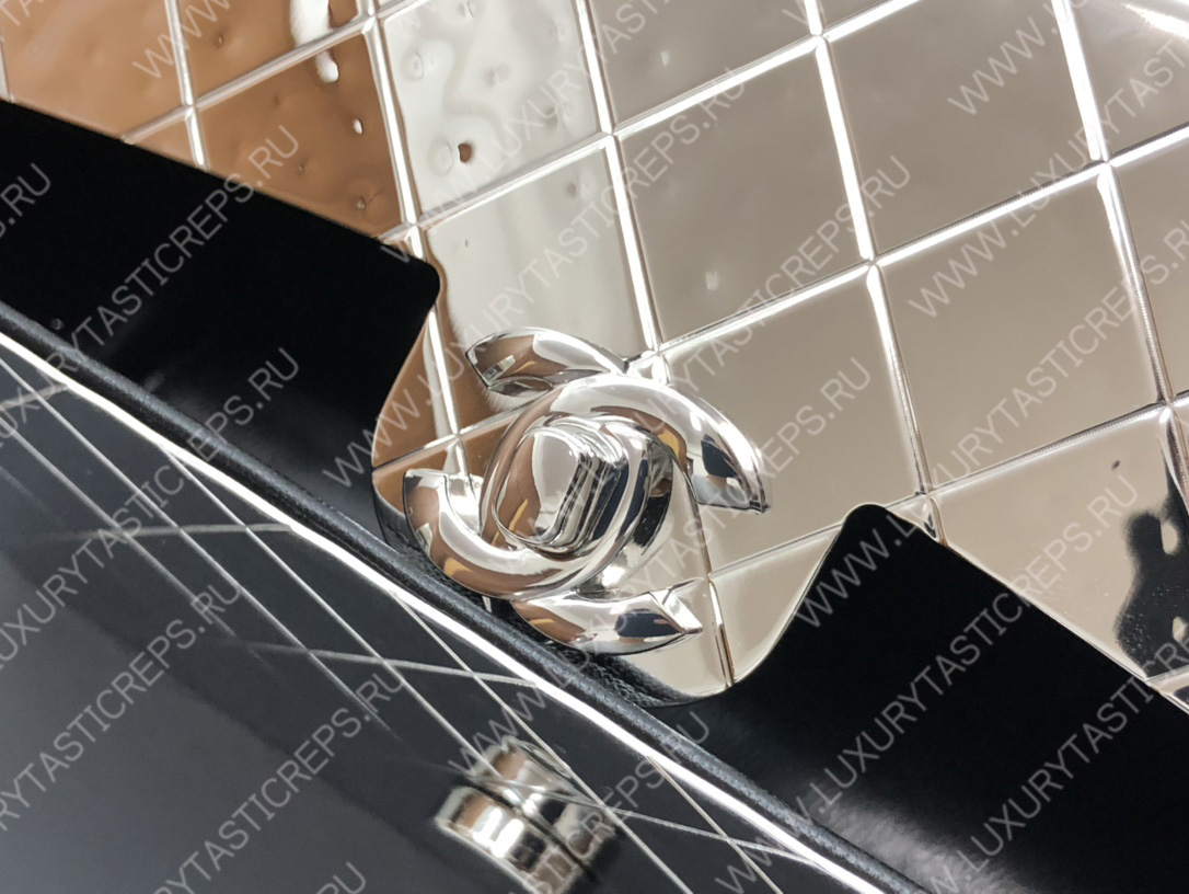 Ch*el small evening bag silver as2514