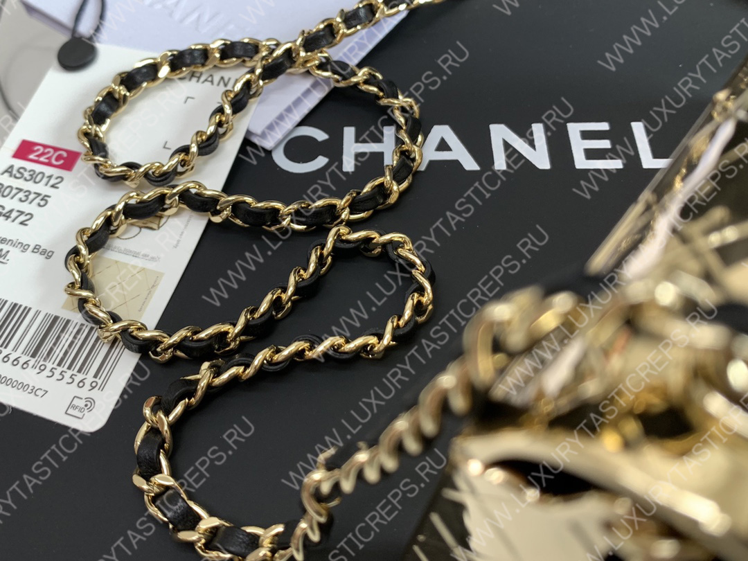 Ch*el small evening bag gold as2514