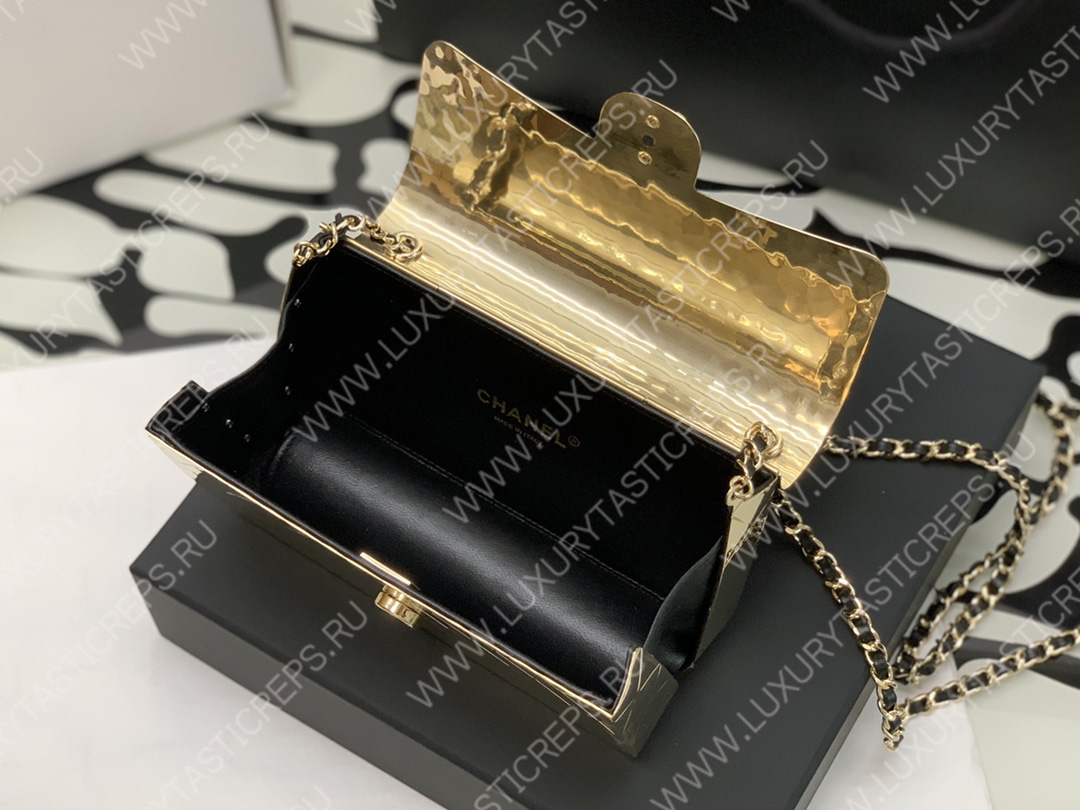 Ch*el small evening bag gold as2514