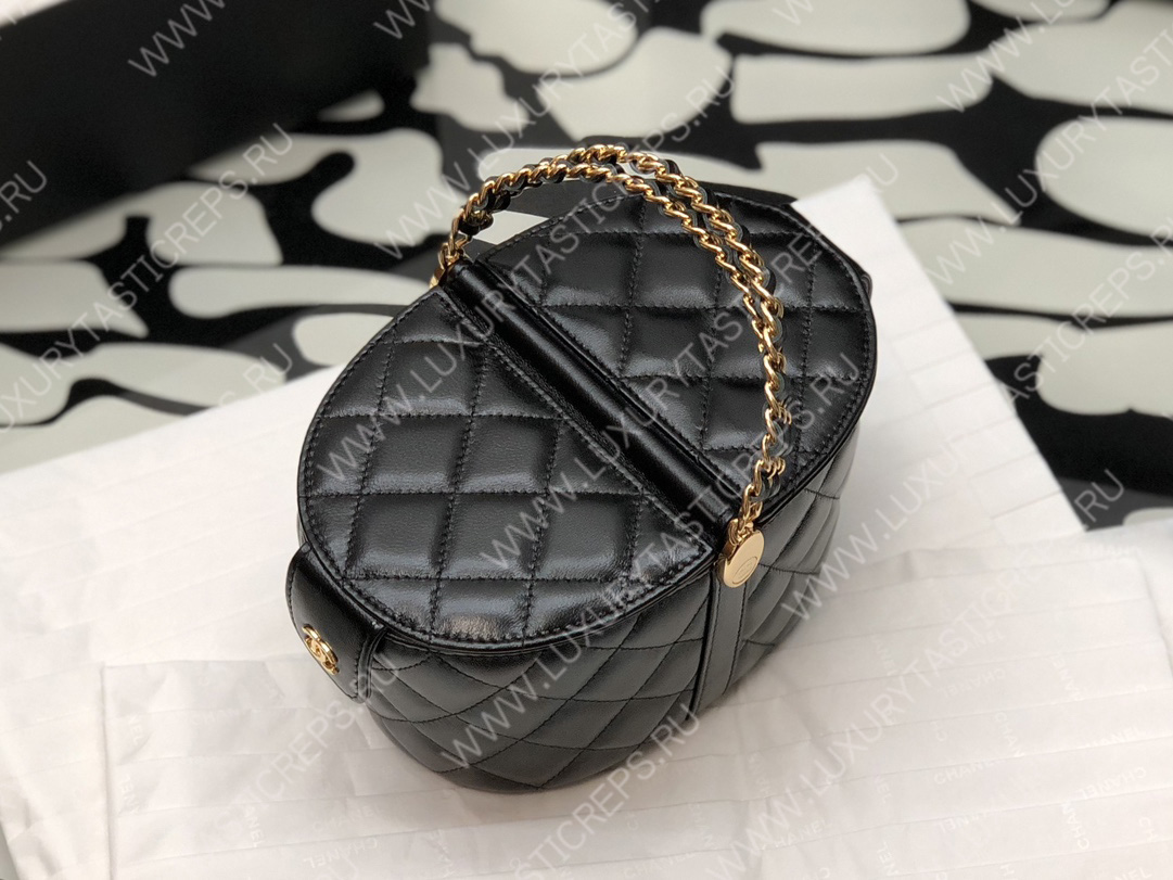 Ch*el small vanity case black  as3726