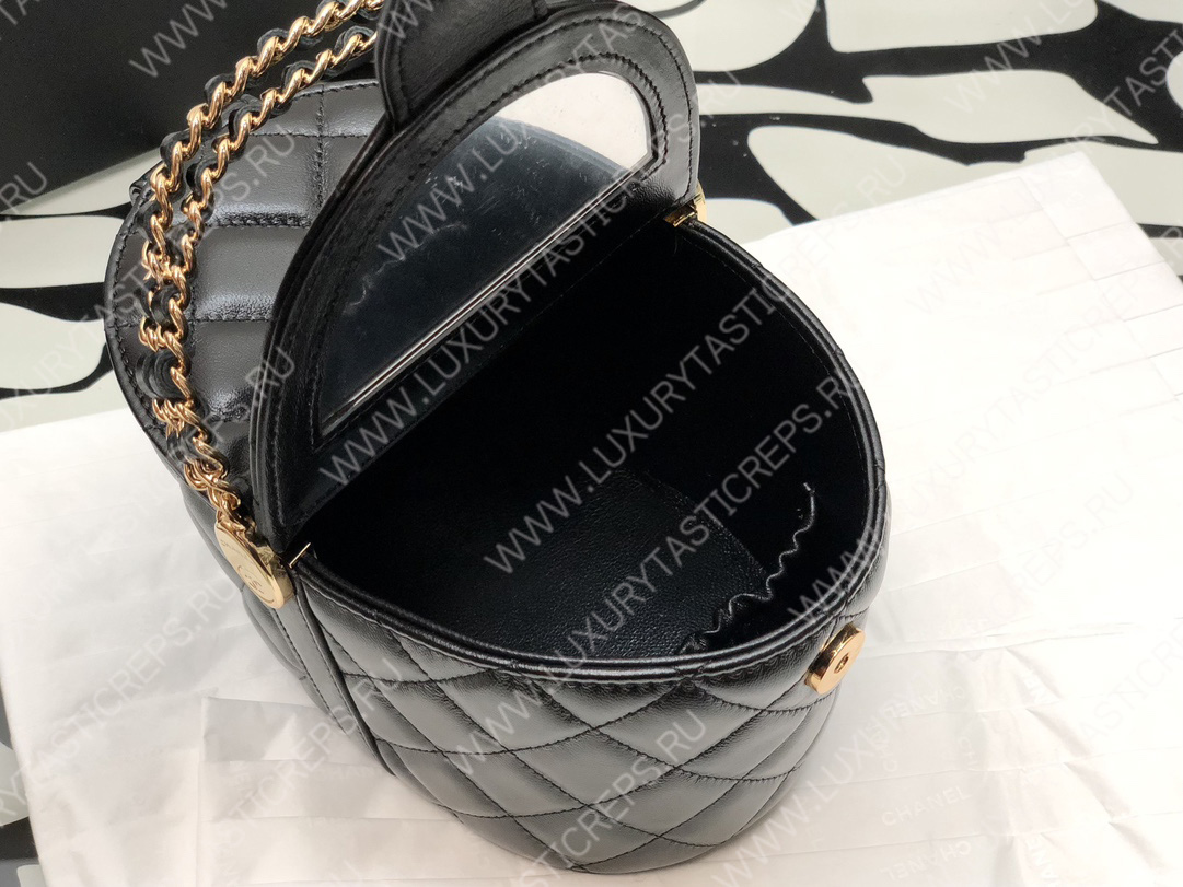 Ch*el small vanity case black  as3726