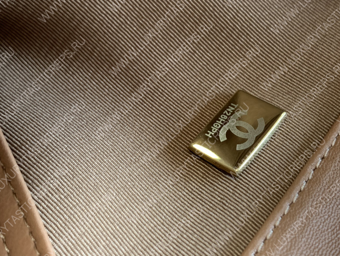 Ch*el 19 icon shopping bag brown as3519