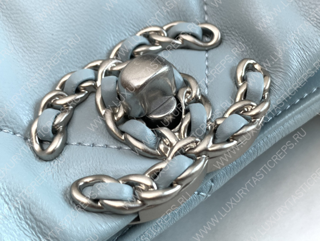 Ch*el 19 icon shopping bag light blue as3519