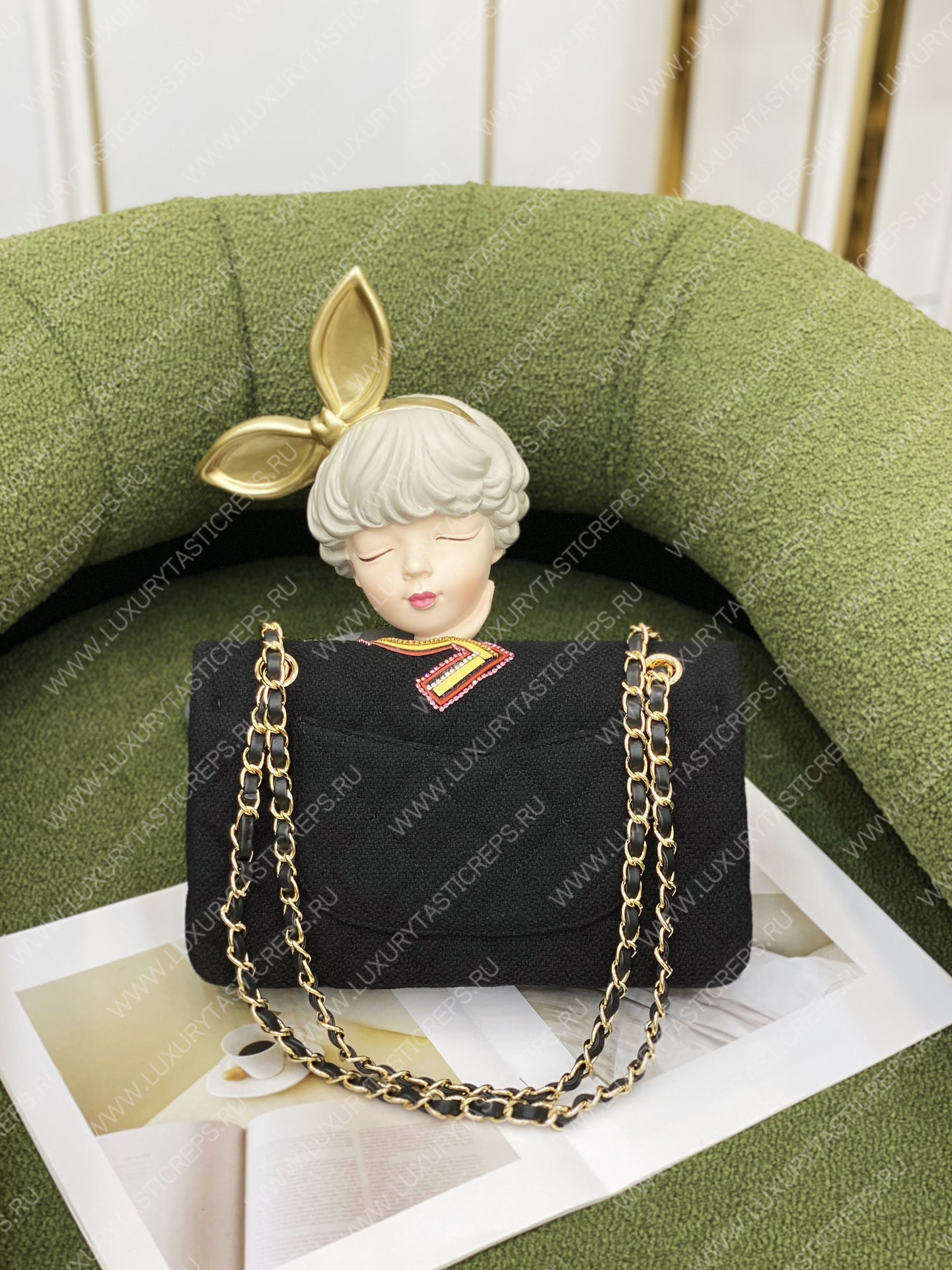 Ch*el small classic handbag black a01112