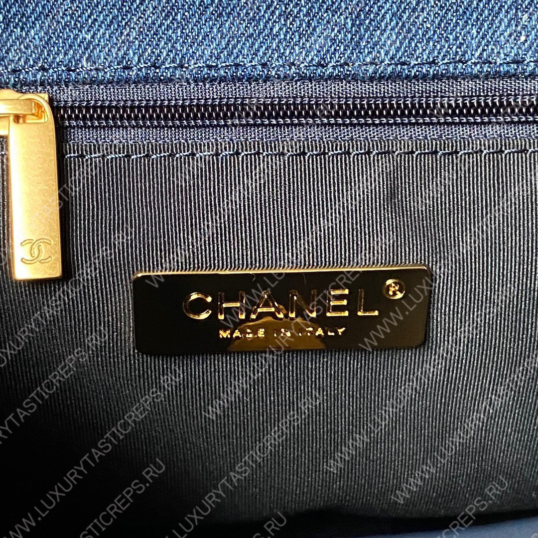 Ch*el 19 handbag blue as1160