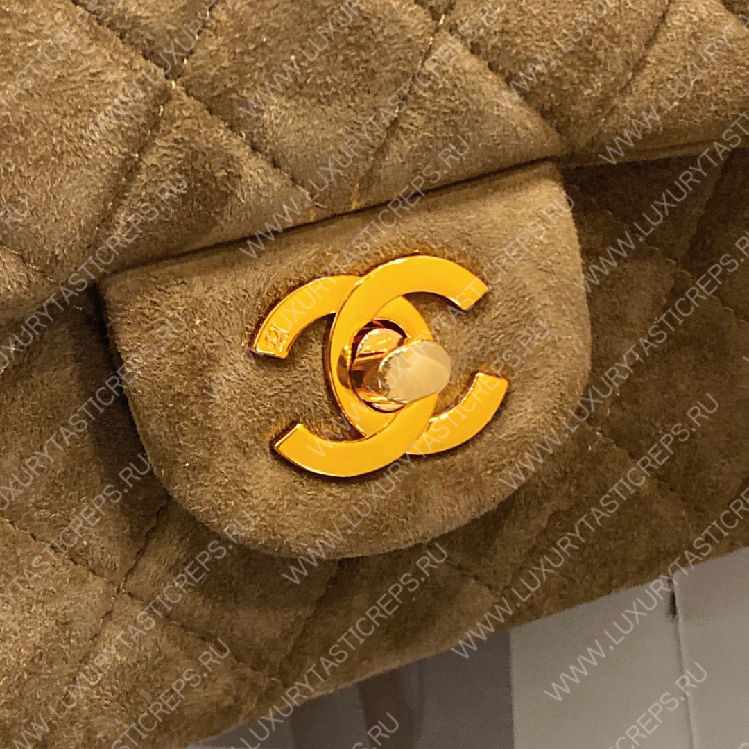 Ch*el large classic handbag brown a58600