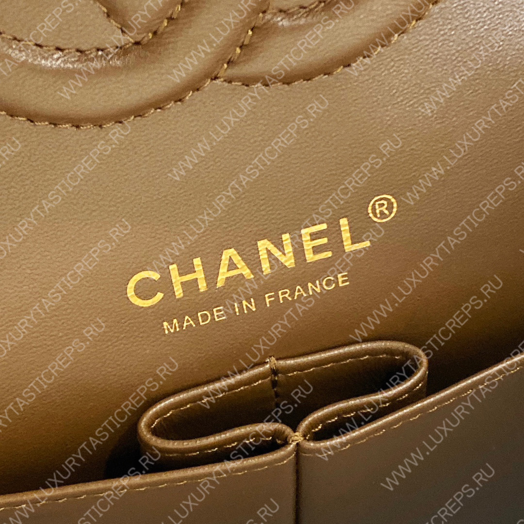 Ch*el large classic handbag brown a58600