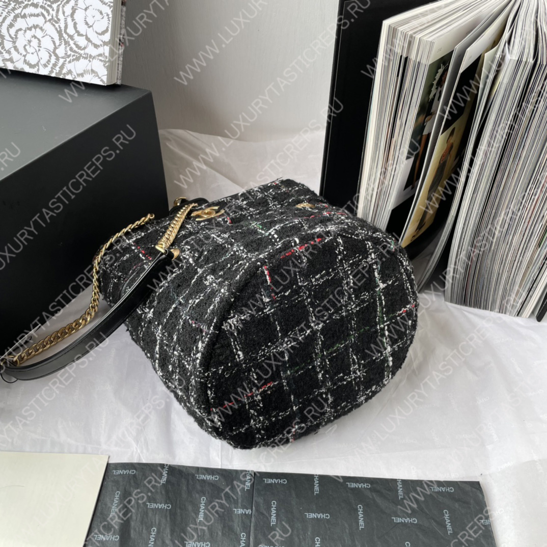 Ch*el hobo tote bag black white and multicolor as3598